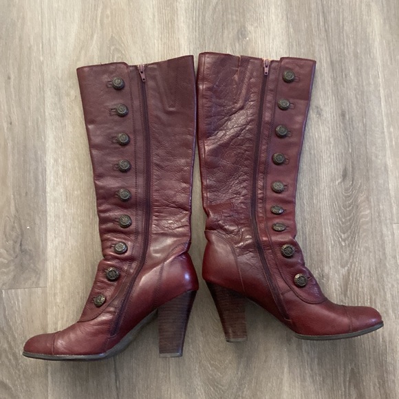 Miz Mooz Henley burgundy leather boots - Picture 2 of 16